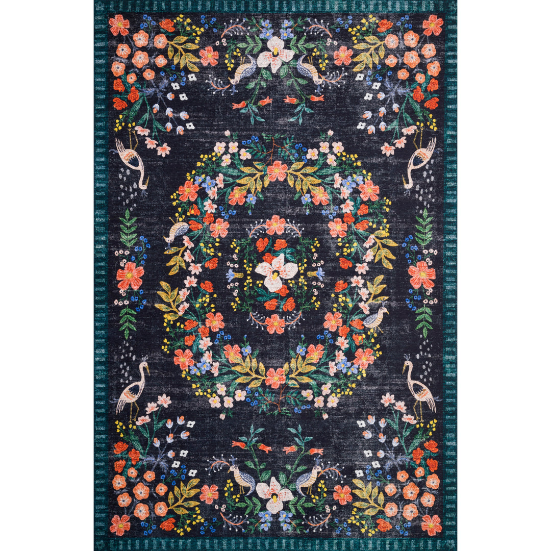 Rifle Paper Co. x Loloi Palais Black / Multi 7'-6" x 9'-6" Area Rug