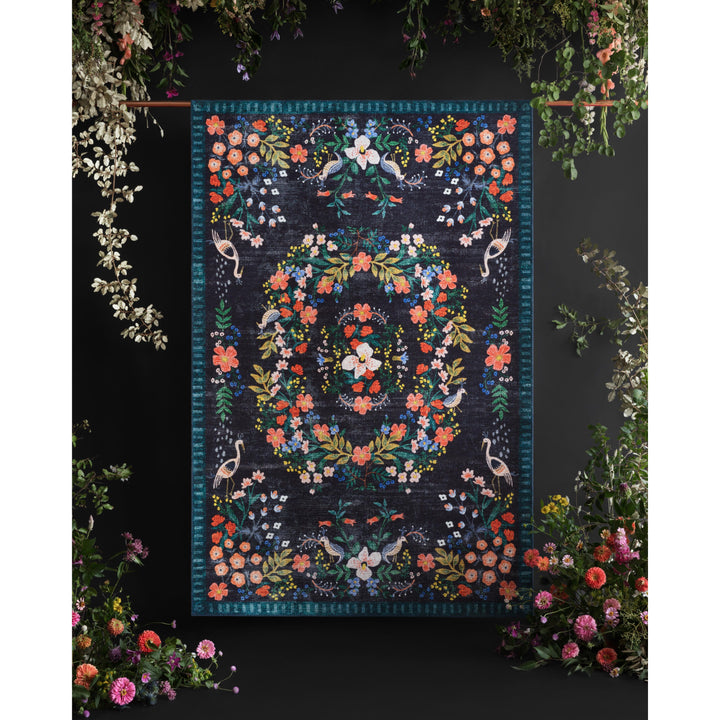 Rifle Paper Co. x Loloi Palais Black / Multi 7'-6" x 9'-6" Area Rug