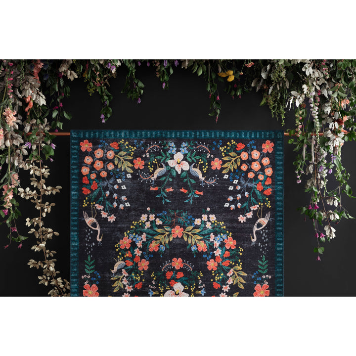 Rifle Paper Co. x Loloi Palais Black / Multi 7'-6" x 9'-6" Area Rug