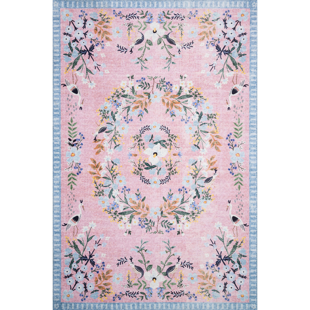 Rifle Paper Co. x Loloi Palais Rose / Sky 3'-9" x 5'-9" Accent Rug