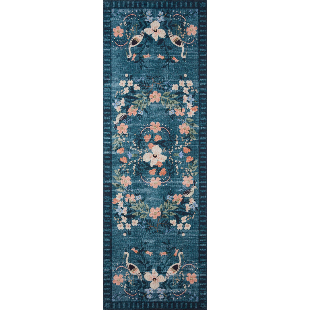 Rifle Paper Co. x Loloi Palais Teal 2'-6" x 7'-6" Runner Rug