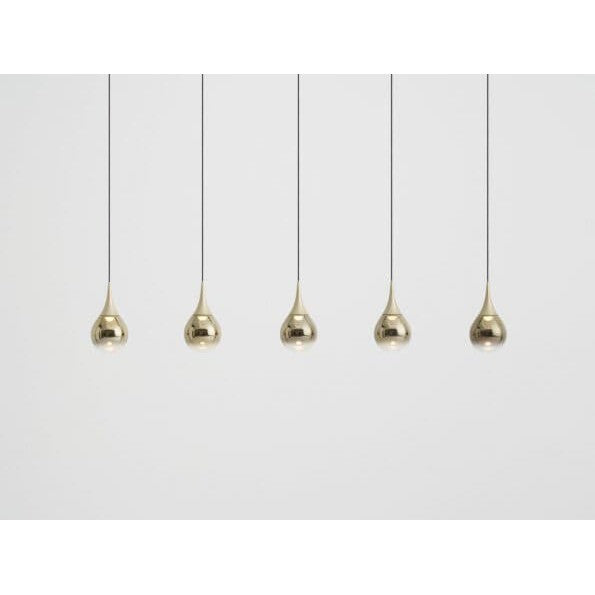 PaoPao Linear Pendant Light-Seed Design-SEED-SLD-1013PL5-GLD-PendantsChampagne Gold-5-France and Son