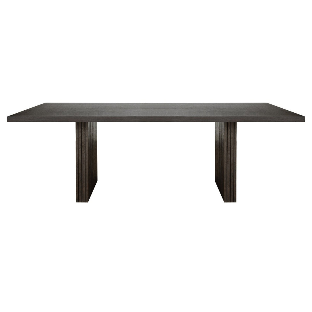 Patterson - Plank Style Slatted Base Dining Table In Dark Espresso Oak