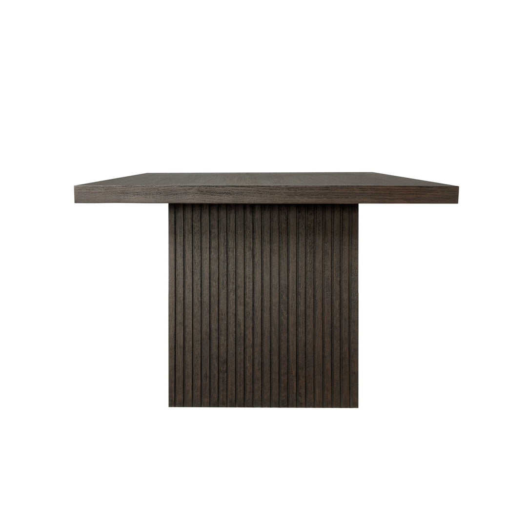 Patterson - Plank Style Slatted Base Dining Table In Dark Espresso Oak