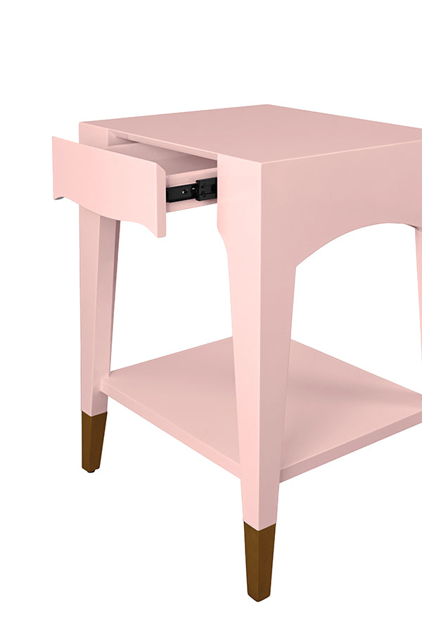 Patti Tapered Leg One Drawer Side Table