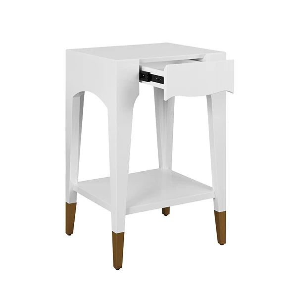 Patti Tapered Leg One Drawer Side Table