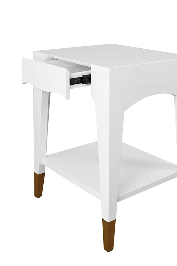 Patti Tapered Leg One Drawer Side Table