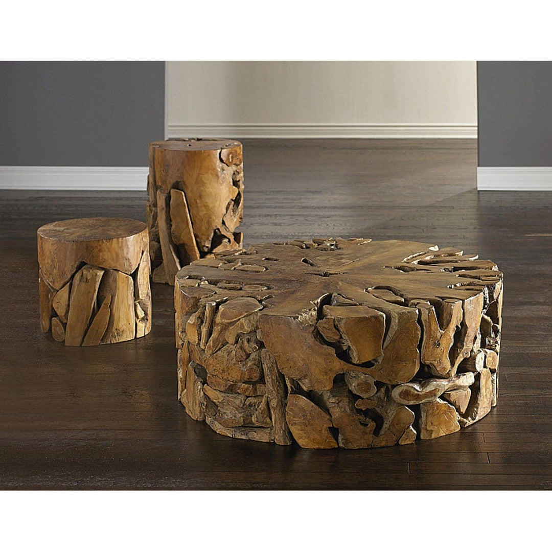 Teak Slice Coffee Table, Round