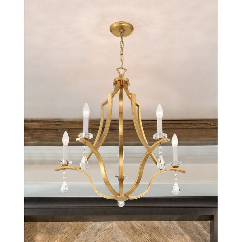 Perry 5 Light Antique Gold Chandelier – France & Son