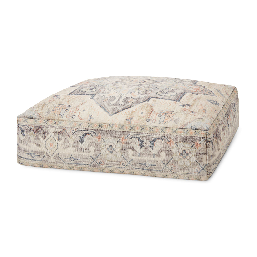 Loloi LPF0021 Beige / Multi 24"W x 24"D x 8"H Pouf