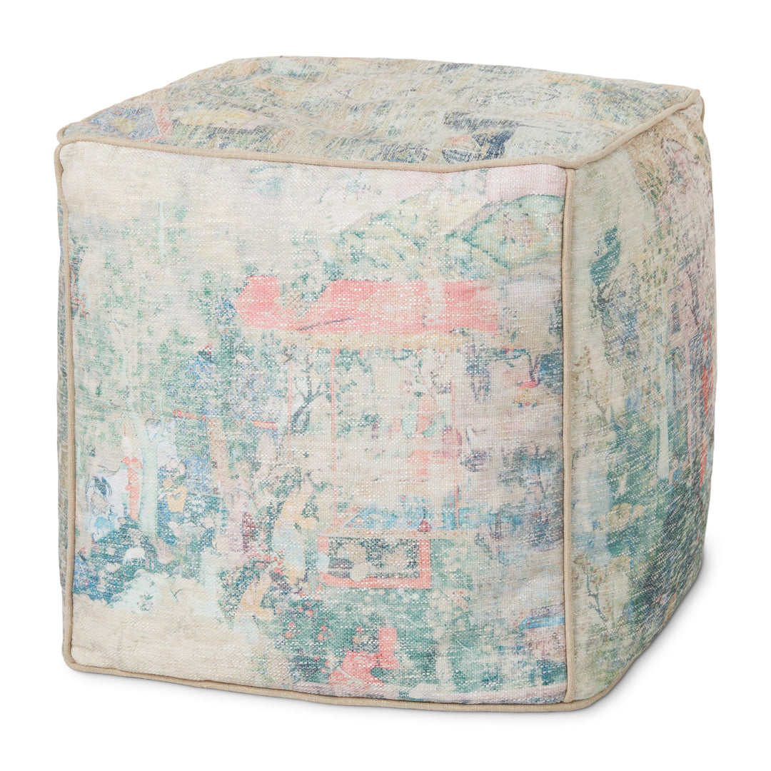 Loloi LPF0031 Blue / Multi 18"W x 18"D x 18"H Pouf