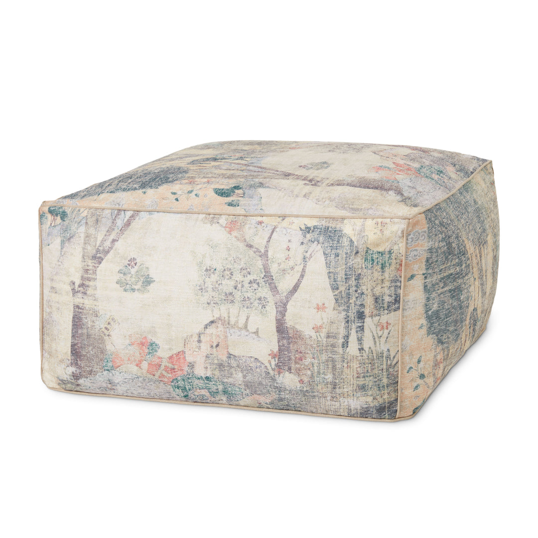 Loloi LPF0032 Blue / Multi 36"W x 36"D x 17"H Pouf