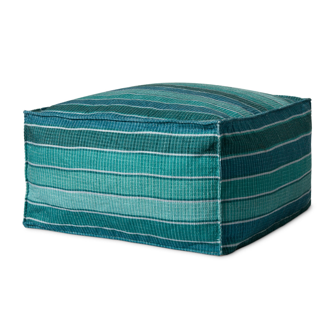 Loloi PF0010 Lagoon / Blue 24"W x 24"D x 13"H Pouf