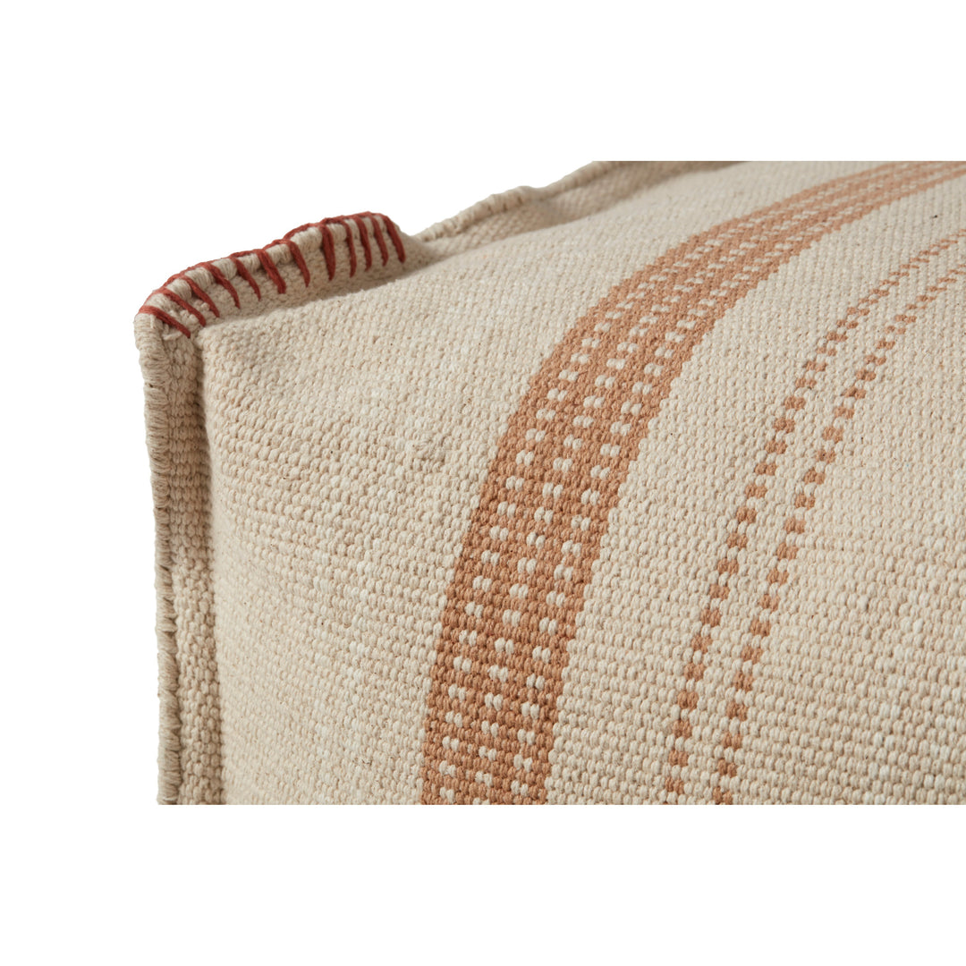 Magnolia Home by Joanna Gaines x Loloi PFMH0010 Natural / Beige 18"W x 18"D x 18"H Pouf