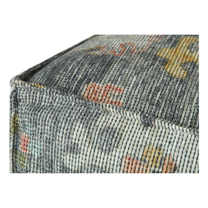 Loloi LPF0034 Charcoal / Multi 36"W x 36"D x 17"H Pouf