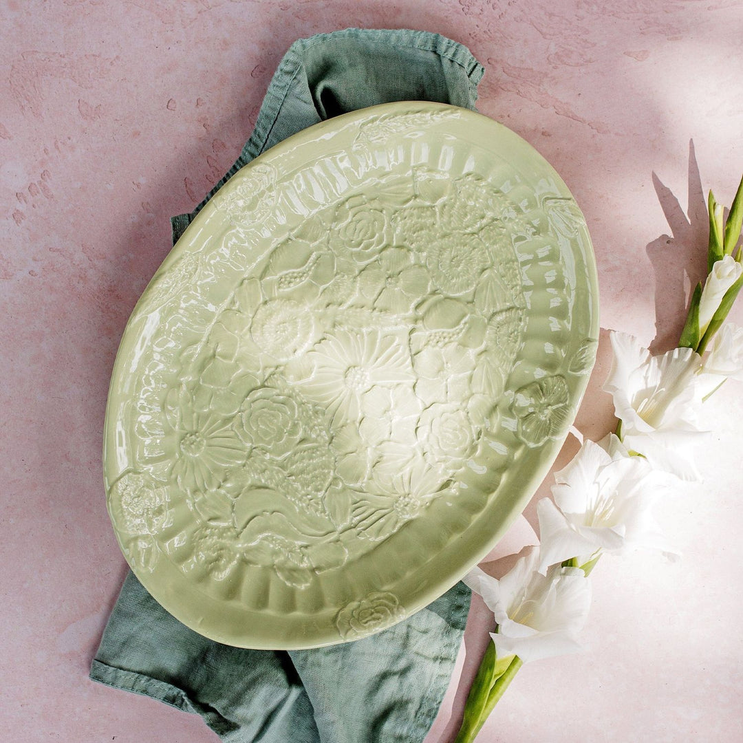 Pietra Fiori Oval Platter