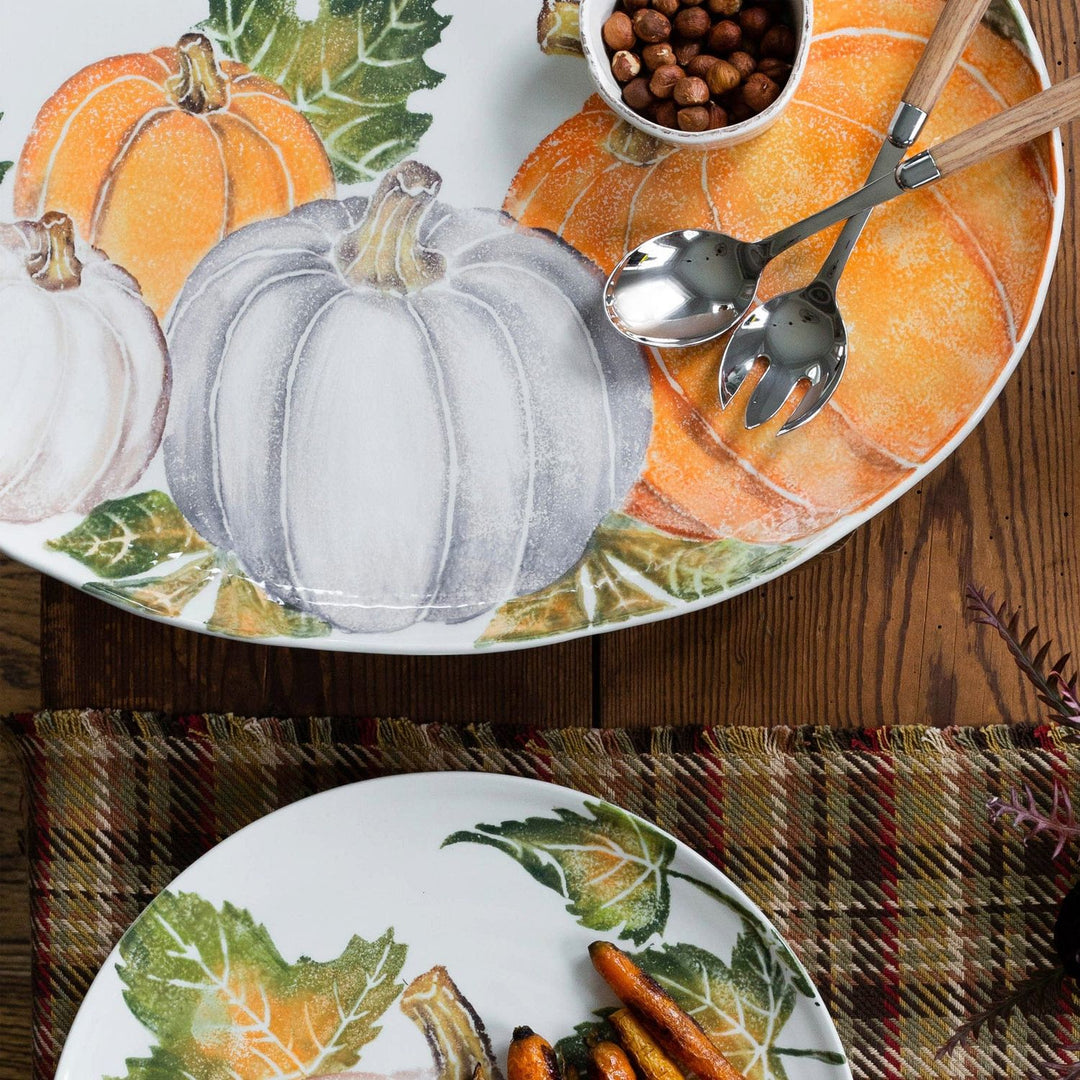 Pumpkins Oval Platter with Assorted Pumpkins