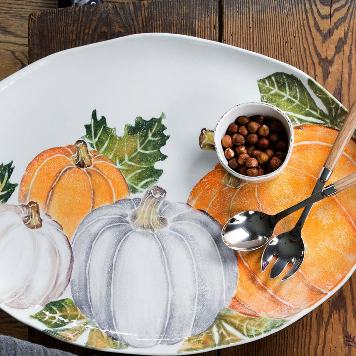 Pumpkins Oval Platter with Assorted Pumpkins
