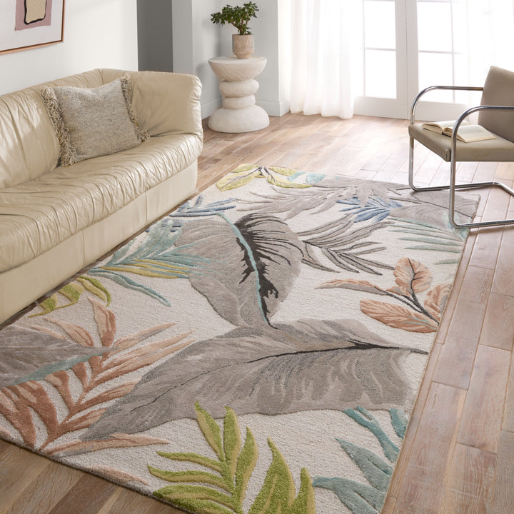 Jaipur Living Medley Handmade Floral Gray/Green Area Rug (10'X14')