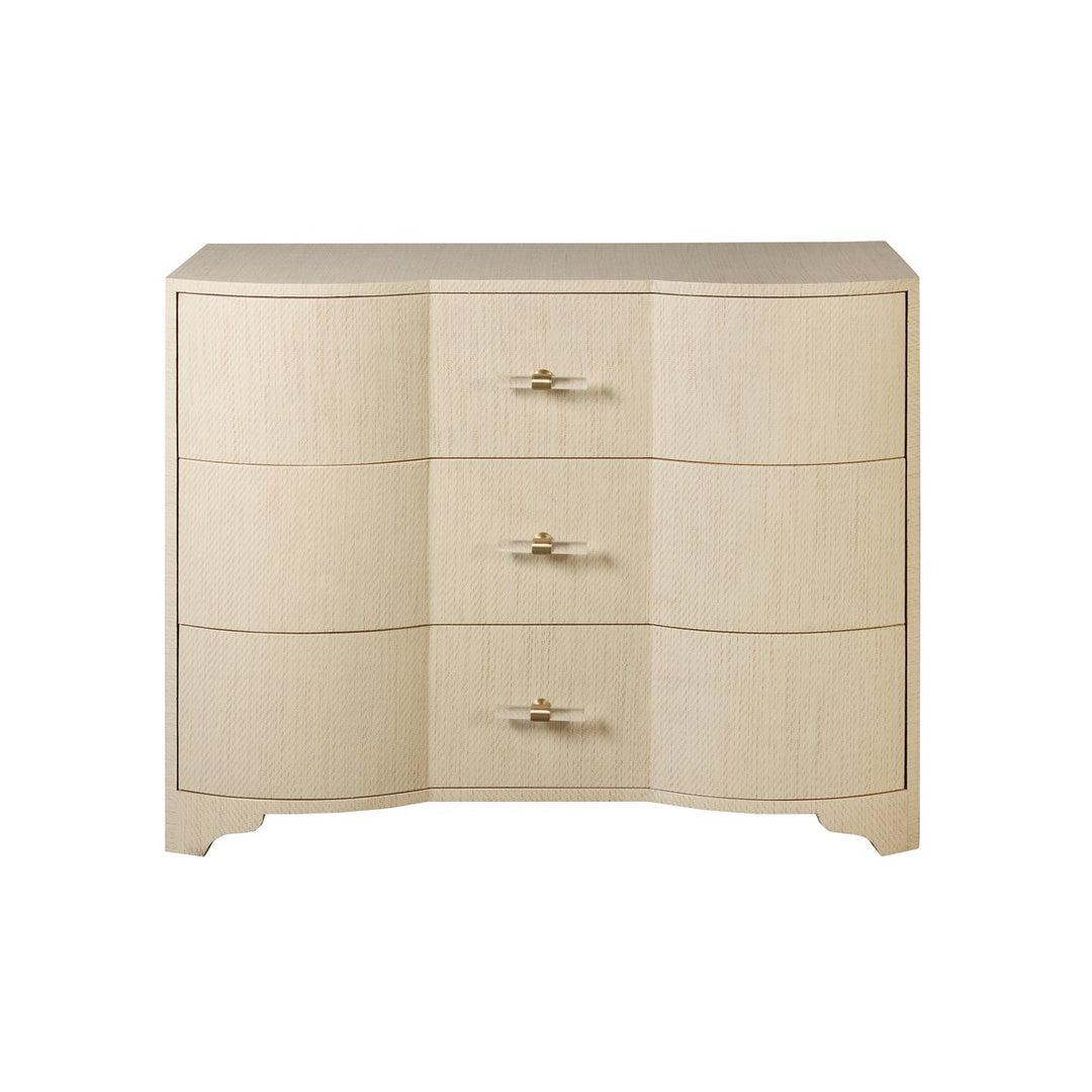 Plymouth - Three Drawer Chest In Natural Grasscloth With Acrylic Hardware