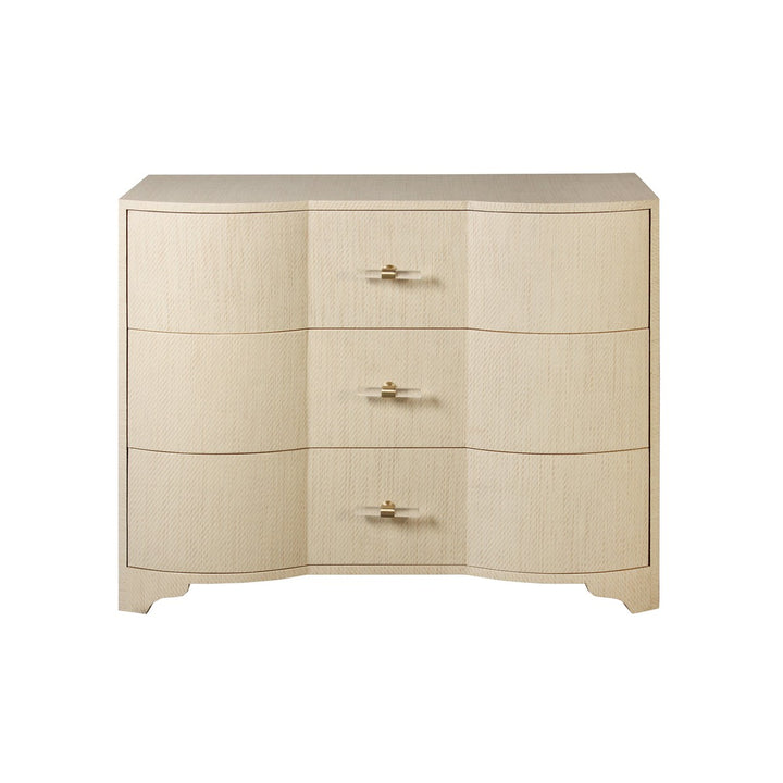 Plymouth - Three Drawer Chest In Natural Grasscloth With Acrylic Hardware