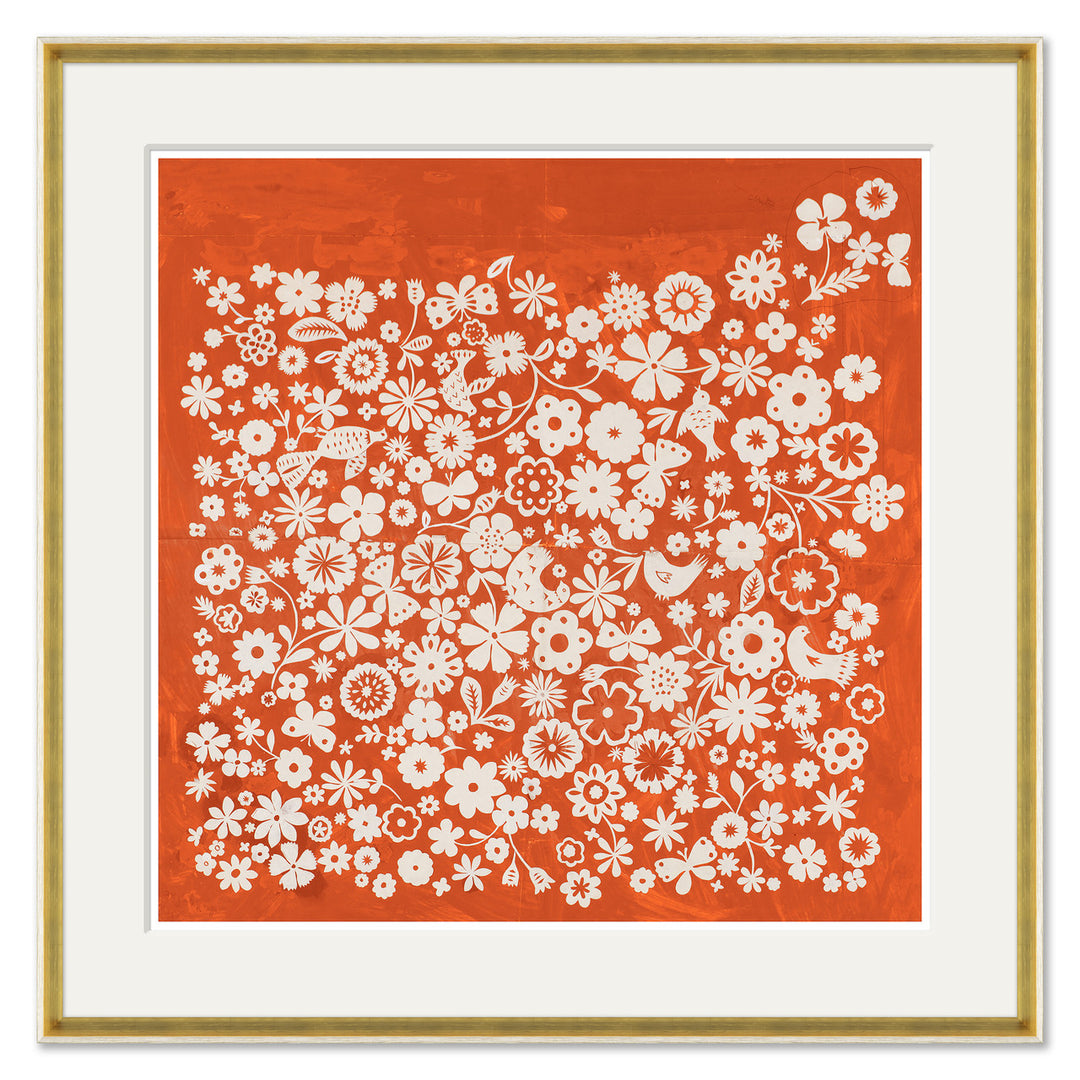 Orange Birds & Flowers by Soicher Marin