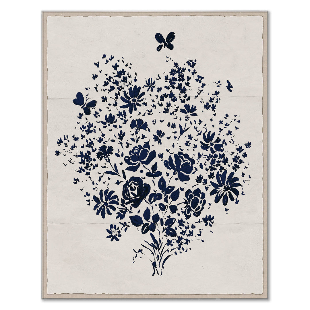 PM-23-0260 Paule Marrot, Navy Floral Bouquet by Soicher Marin