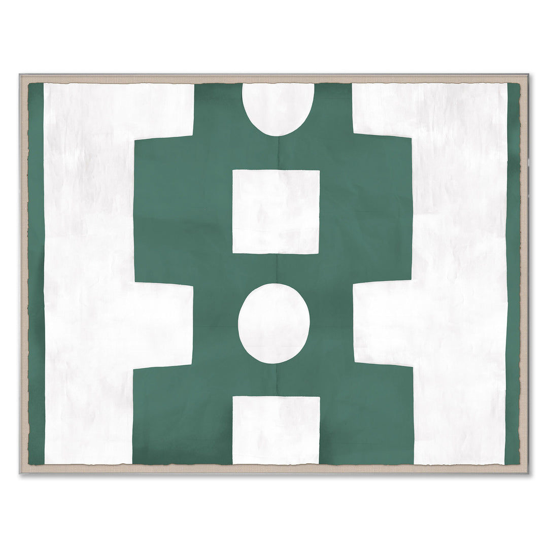 PM-23-0263 Paule Marrot, Green and White Abstract by Soicher Marin