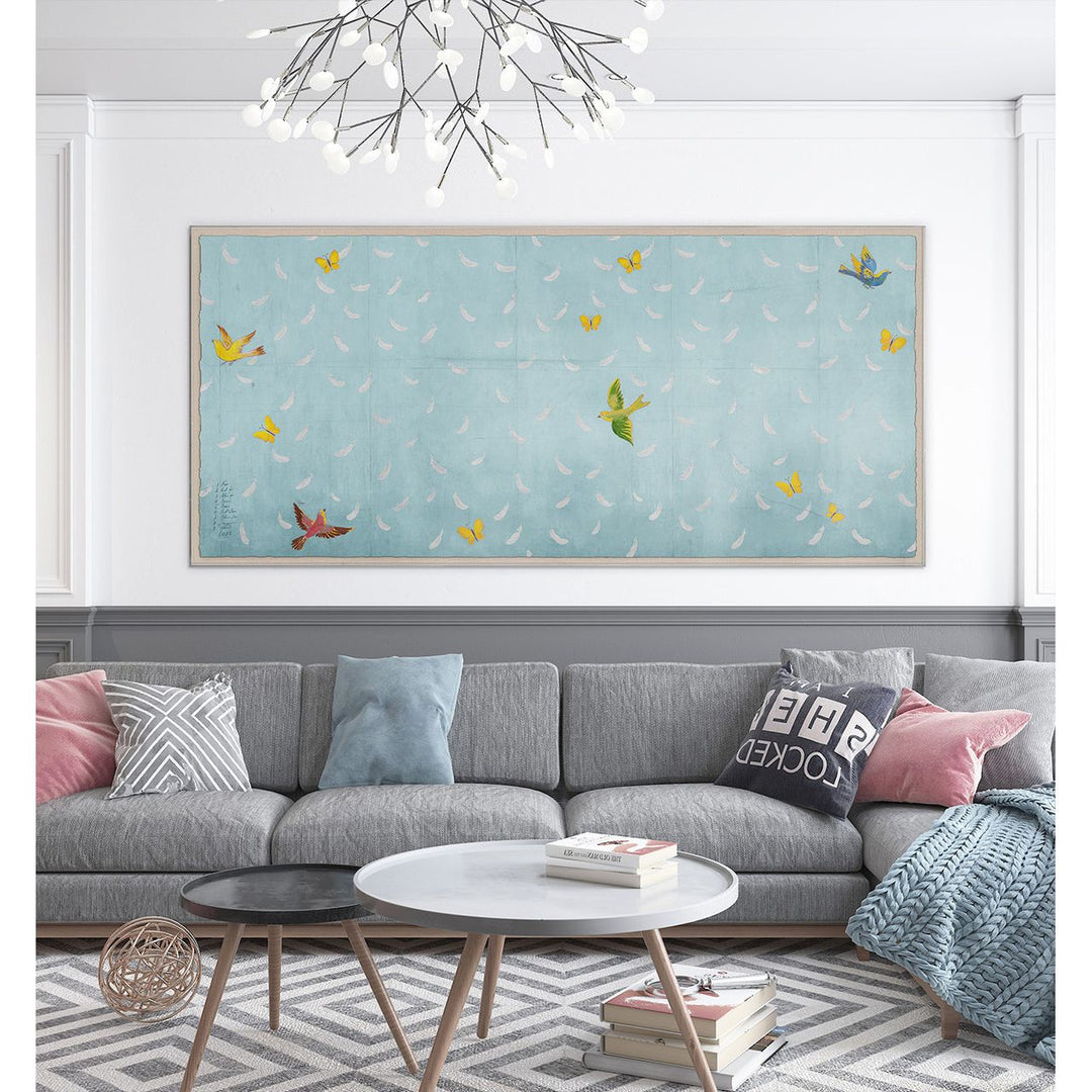 PM-25-0293 Paule Marrot, Blue Feathers - Large by Soicher Marin