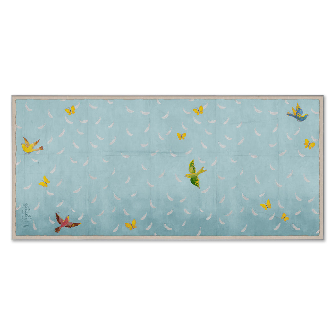 PM-25-0293 Paule Marrot, Blue Feathers - Large detail by Soicher Marin