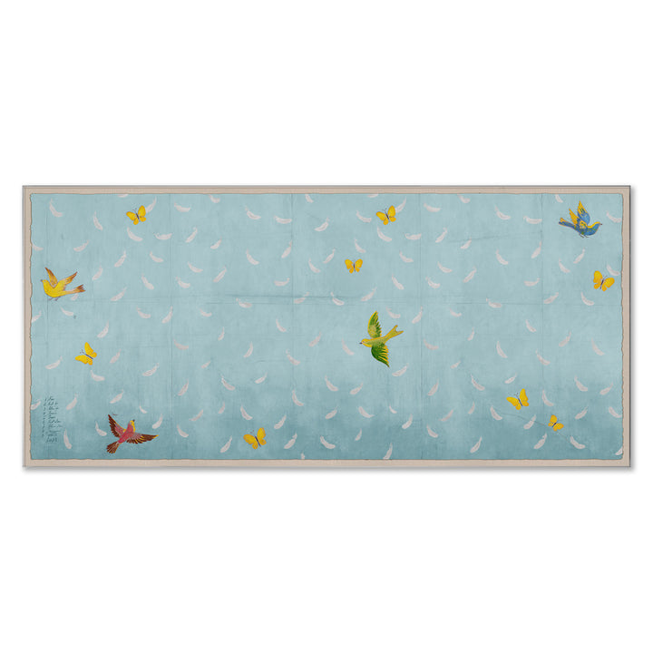 PM-25-0293 Paule Marrot, Blue Feathers - Large detail by Soicher Marin