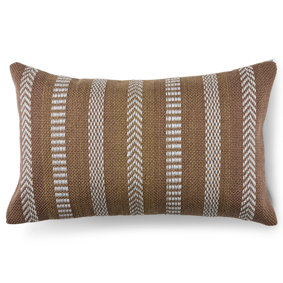 Vibe by Jaipur Living Papyrus Indoor/ Outdoor Striped Tan/ Ivory Pillow Cover (13"X21" Lumbar)