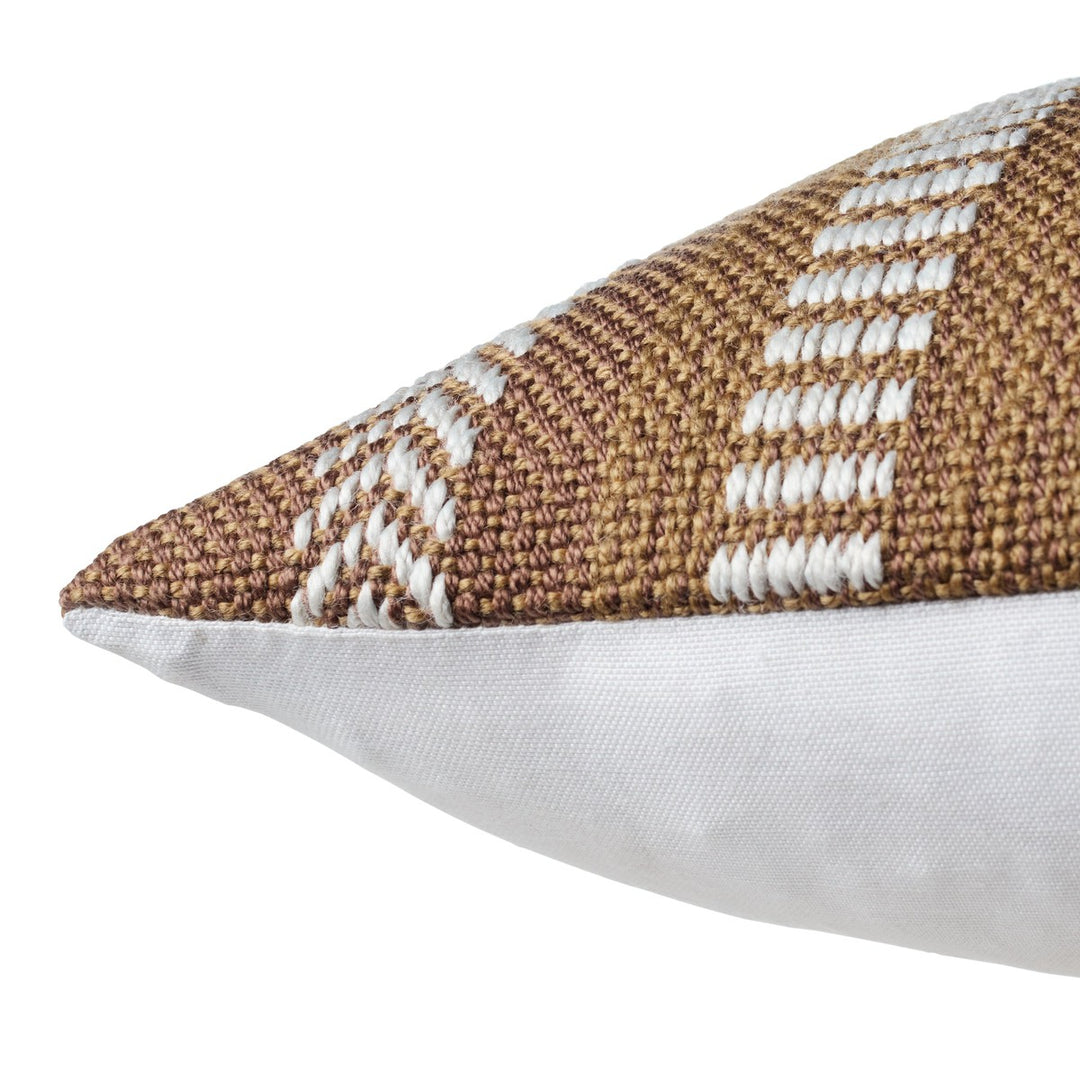 Vibe by Jaipur Living Papyrus Indoor/ Outdoor Striped Tan/ Ivory Pillow Cover (13"X21" Lumbar)