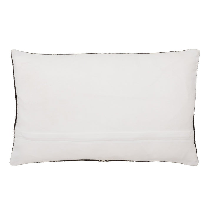 Vibe by Jaipur Living Papyrus Indoor/ Outdoor Striped Black/ Ivory Pillow Cover (13"X21" Lumbar)