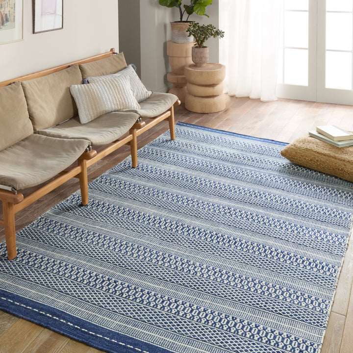 Jaipur Living Lenna Handmade Indoor/Outdoor Striped Navy/Cream Area Rug (9'X12')