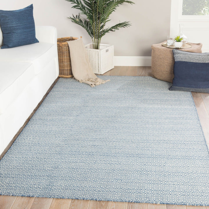 Jaipur Living Eulalia Handmade Geometric Blue/ Ivory Area Rug (8'10"X11'9")