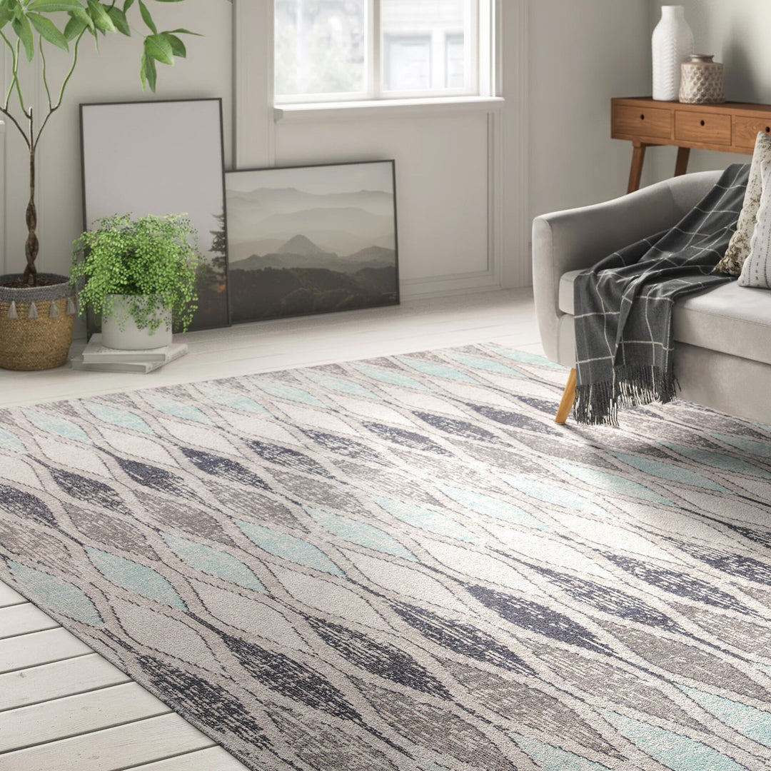 Jaipur Living Norwich Indoor/ Outdoor Geometric Gray/ Blue Area Rug (5'3"X7'6")