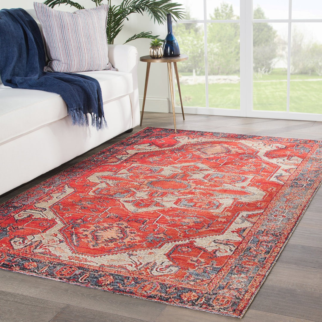 Jaipur Living Leighton Indoor/ Outdoor Contemporary Red/ Blue 4'X6' Area Rug