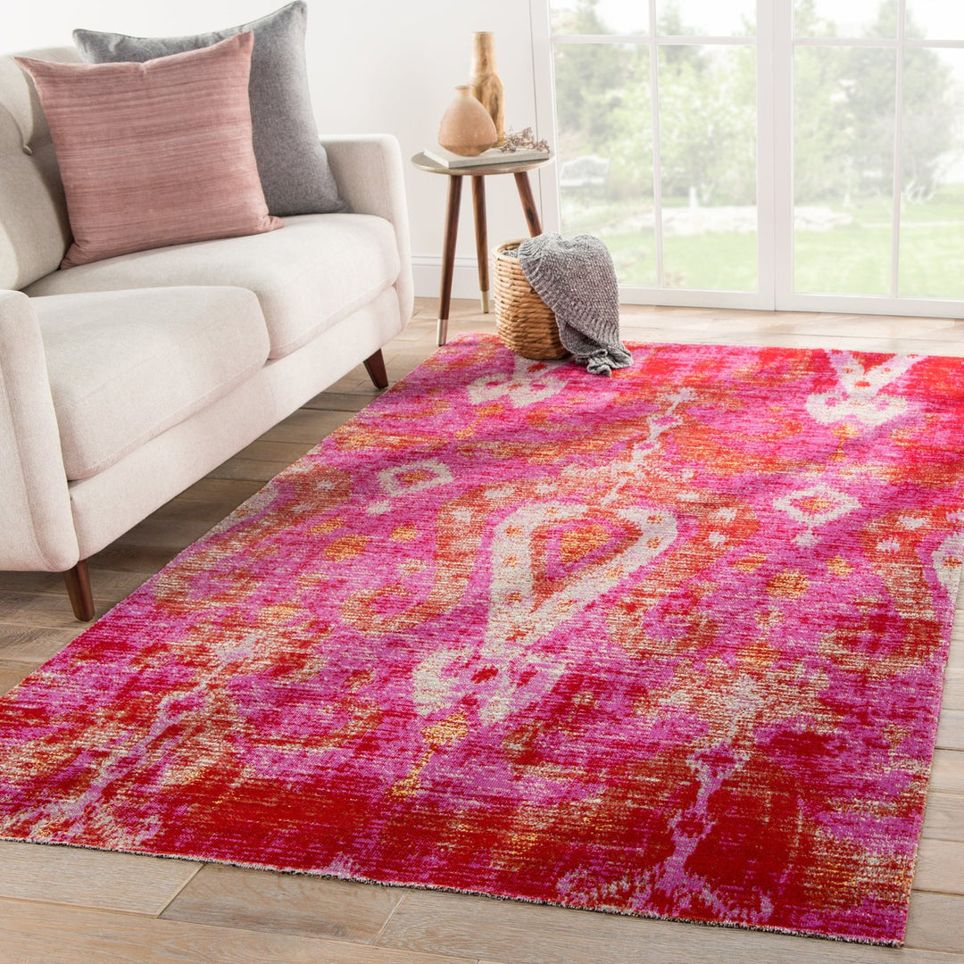 Jaipur Living Zenith Indoor/ Outdoor Ikat Pink/ Orange Runner Rug (2'6"X8')