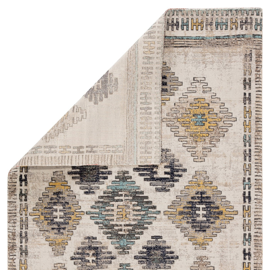 Jaipur Living Dez Indoor/ Outdoor Tribal Blue/ Yellow Area Rug (7'6"X9'6")