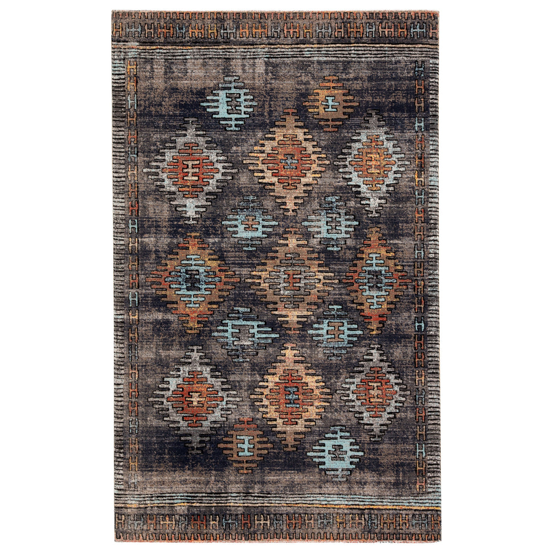 Jaipur Living Dez Indoor/ Outdoor Tribal Blue/ Orange Runner Rug (2'6"X8')