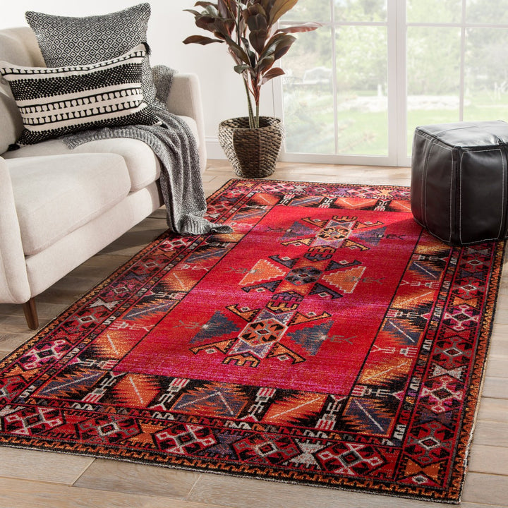 Jaipur Living Paloma Indoor/ Outdoor Tribal Red/ Black Area Rug (9'10"X14')