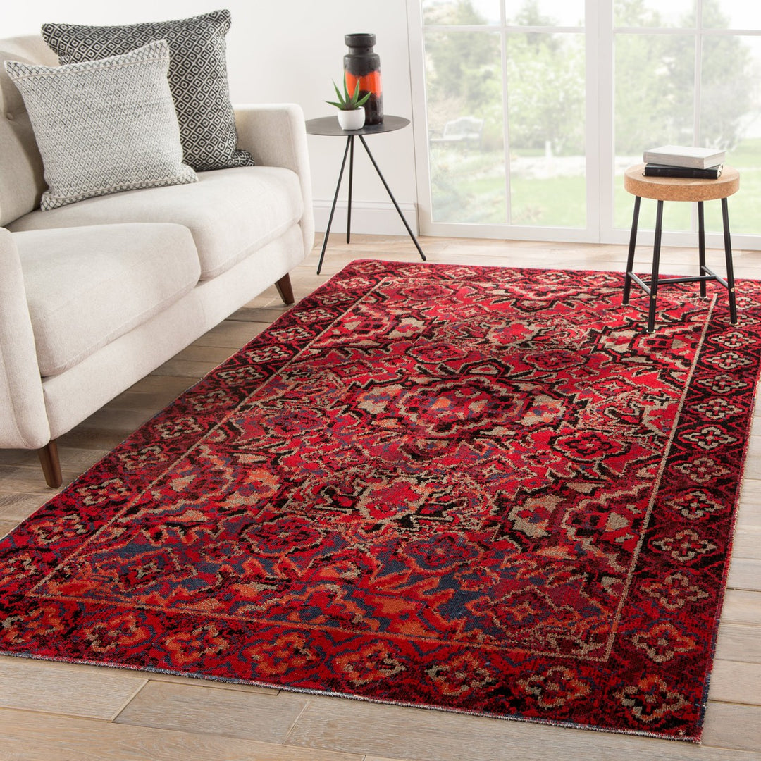 Jaipur Living Chaya Indoor/ Outdoor Medallion Red/ Black Area Rug (8'10"X12')