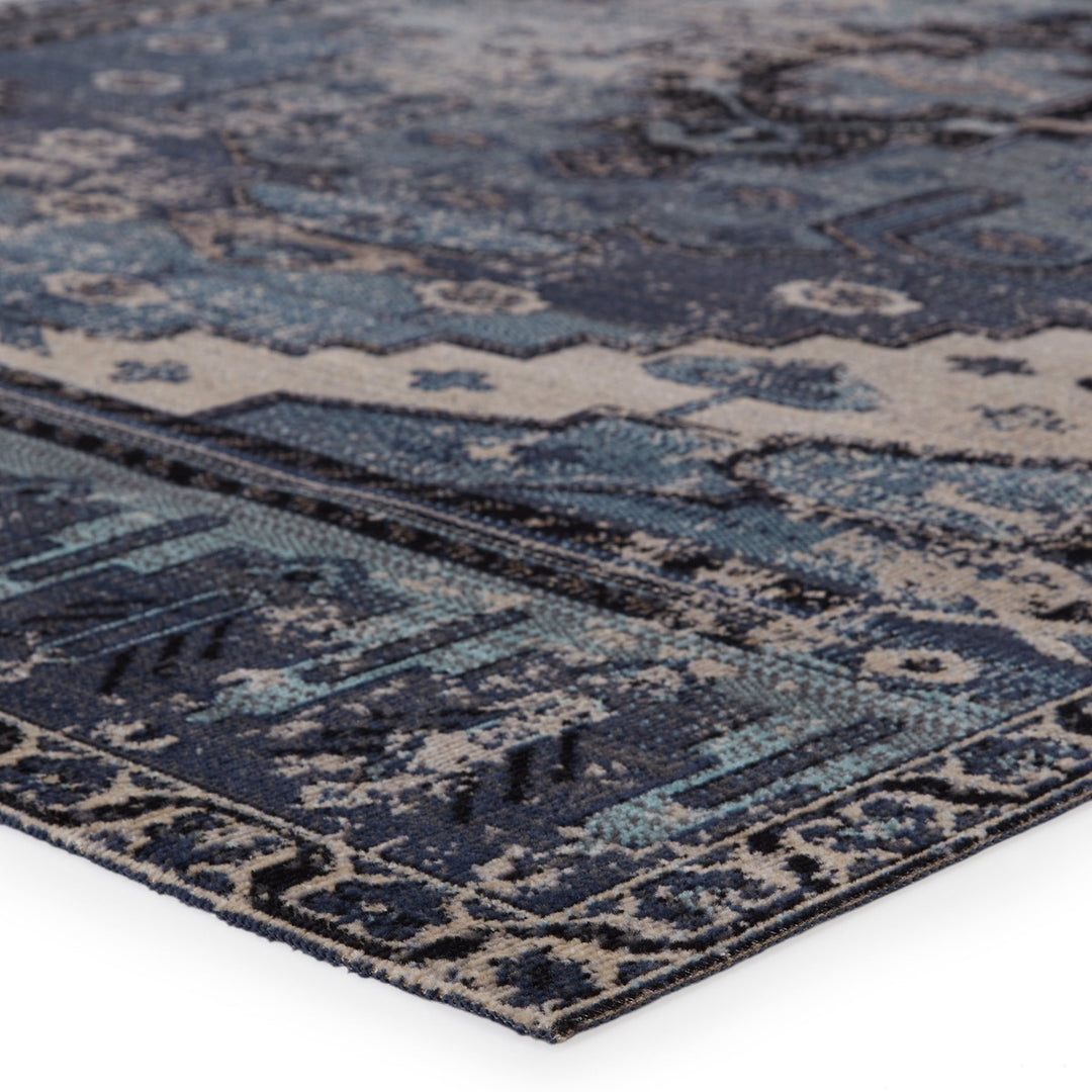 Jaipur Living Cicero Indoor/ Outdoor Medallion Blue/ Gray Runner Rug (2'8"X10')