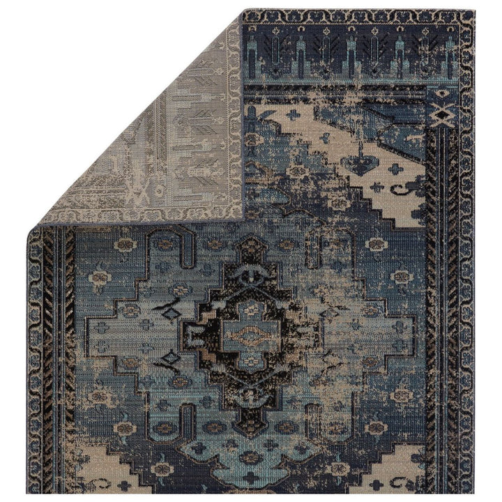 Jaipur Living Cicero Indoor/ Outdoor Medallion Blue/ Gray Runner Rug (2'8"X10')