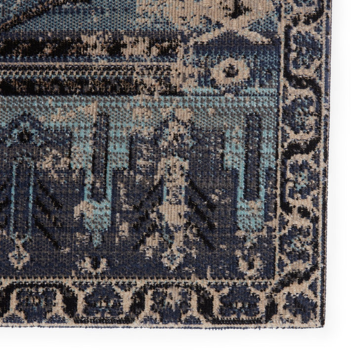 Jaipur Living Cicero Indoor/ Outdoor Medallion Blue/ Gray Runner Rug (2'8"X10')