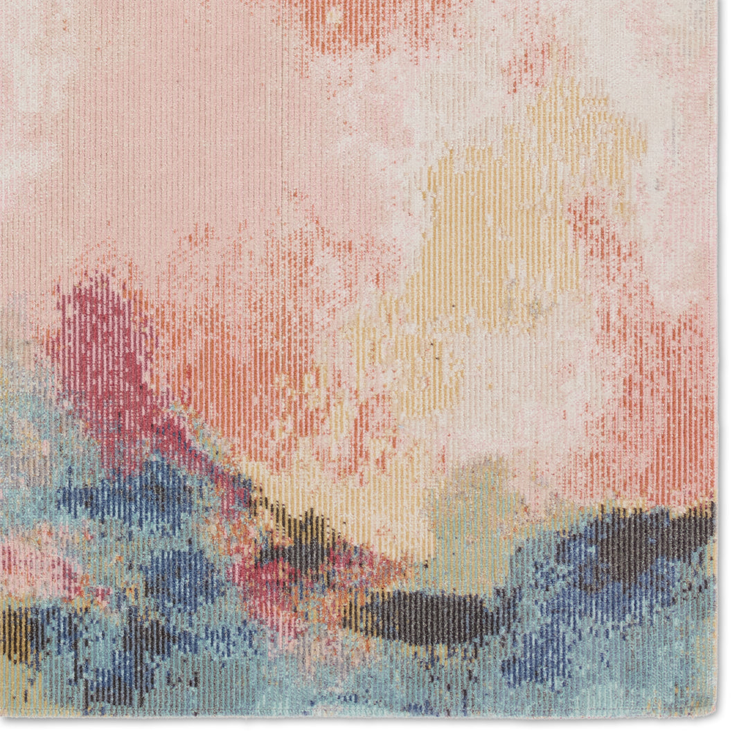 Jaipur Living Meuse Indoor/Outdoor Abstract Pink/ Multicolor Runner Rug (2'6"X10')