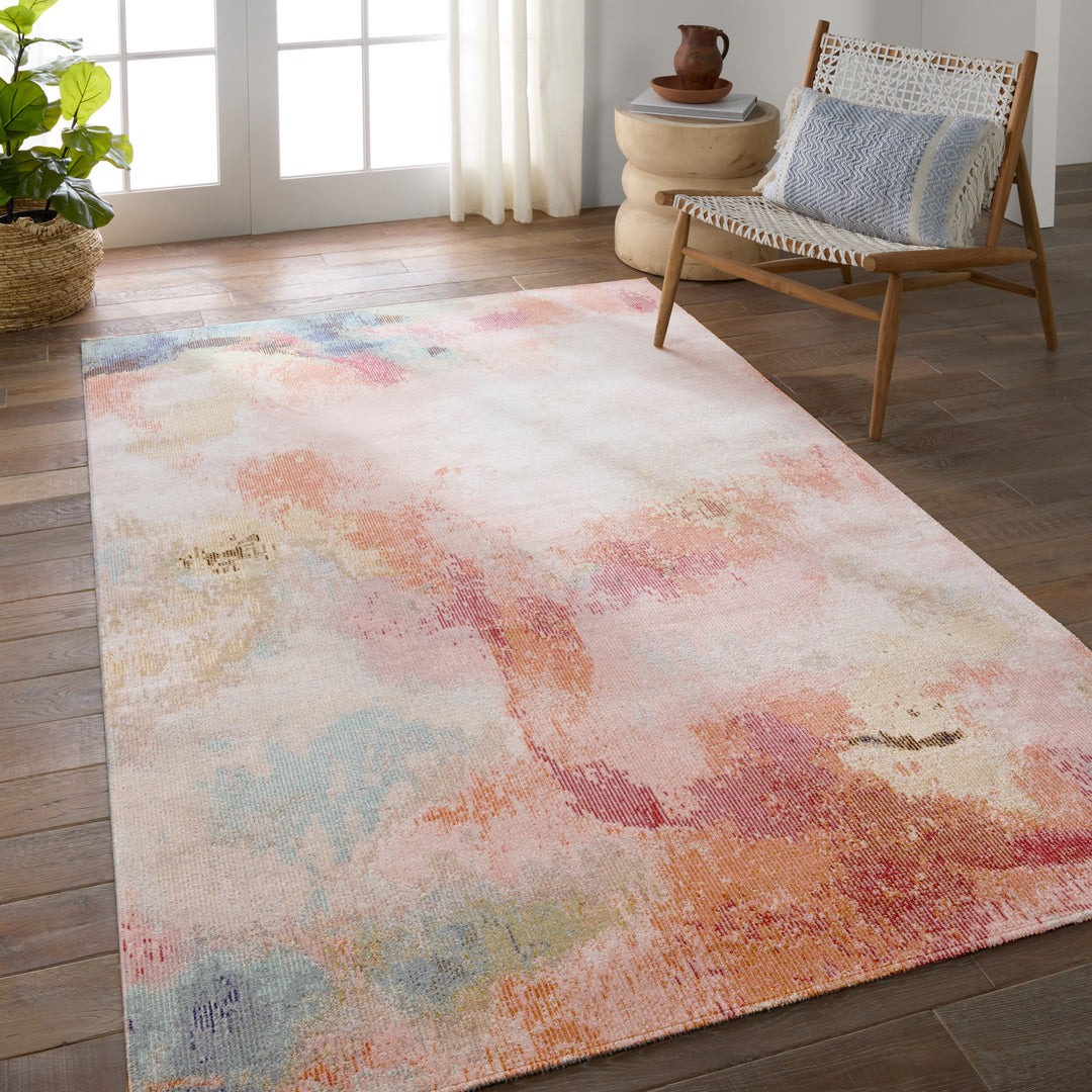 Jaipur Living Meuse Indoor/Outdoor Abstract Pink/ Multicolor Runner Rug (2'6"X10')