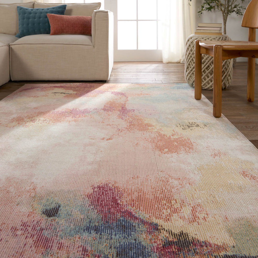 Jaipur Living Meuse Indoor/Outdoor Abstract Pink/ Multicolor Runner Rug (2'6"X10')