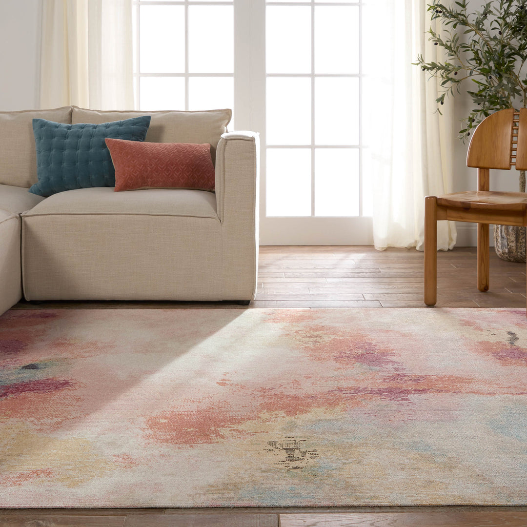 Jaipur Living Meuse Indoor/Outdoor Abstract Pink/ Multicolor Runner Rug (2'6"X10')